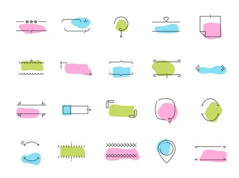 Simple line frames or borders, linear note banners Stock Illustration