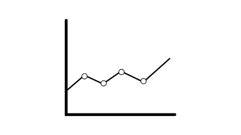 Simple line graph with data points depicting trend analysis or business gro.. Stock Illustration