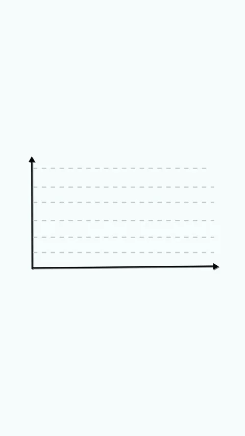 Simple Line Graph with Horizontal and Vertical Axes and Dashed Line . Digit.. Stock Footage 321726314