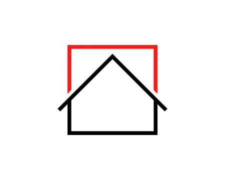Simple line house logo Stockillustratie