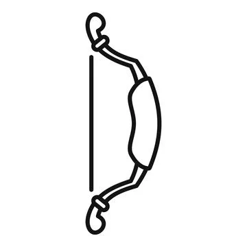 Simple line icon of an archery bow for logos, apps, and design elements 스톡 일러스트