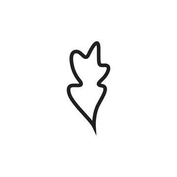 Simple line icon asbtract leaf vector illustration on white background. Stock Illustration