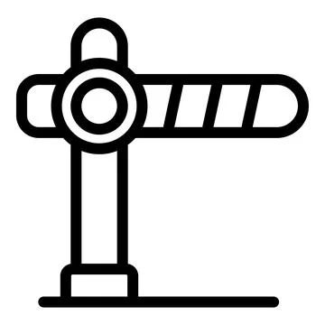 Simple line icon of an automatic barrier gate, representing restricted access Stock Illustration