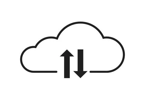 Simple Line Icon cloud business sign. Illustration 스톡 일러스트