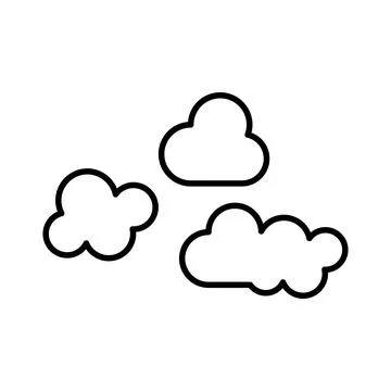 Simple line icon clouds vector illustration Stock Illustration