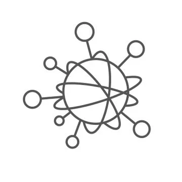 Simple line icon to represent the Internet of Things IoT concept. A network of Illustrazione stock
