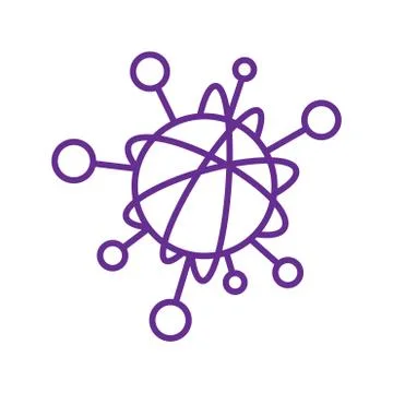 Simple line icon to represent the Internet of Things concept. A network of Illustrazione stock