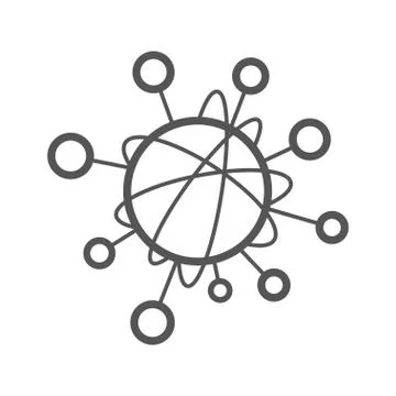 Simple line icon to represent the Internet of Things IoT concept. A network of Illustrazione stock