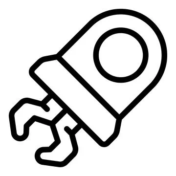 Simple line icon of a robotic arm catching an object Stock Illustration