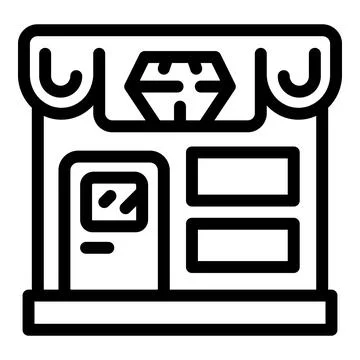 Simple line icon of a shop front for web and mobile interfaces Stock Illustration
