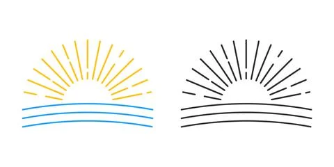 Simple line icon of sunrise Ilustración de archivo