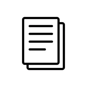 Simple Line Icon of Two Stacked Paper Sheets on a White Background 스톡 일러스트