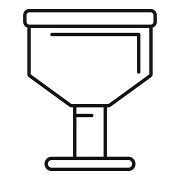 Simple line icon vector of a bird feeder hanging Stock Illustration