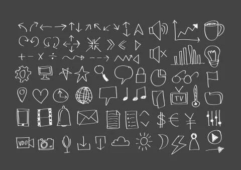 Simple line icons thin web icons Illustrazione stock