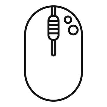 Simple line illustration of a computer mouse, suitable for web and technology Stock Illustration