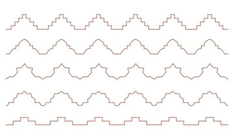 Simple line oriental arabic border. Ramadan kareem moroccan, saudi, tunisia Stock Illustration
