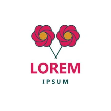 Simple line set of flower icons Stock Illustration