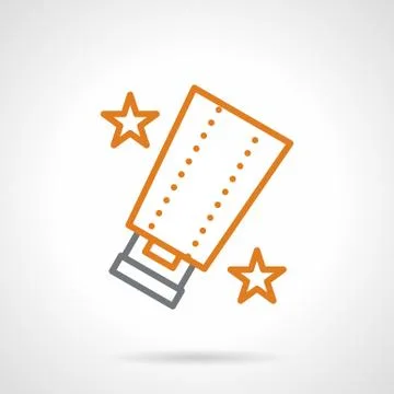 Simple line sky paper lantern vector icon Stock Illustration