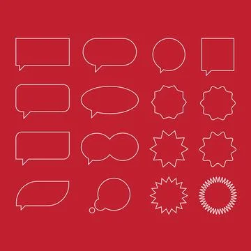 Simple line speech bubble set Stock Illustration