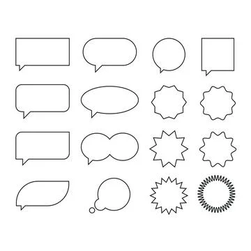 Simple line speech bubble set Stock Illustration