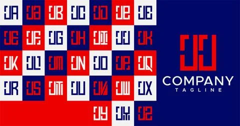 Simple line square letter J logo design. Abstract box JJ J letter logo vector. Illustrazione stock