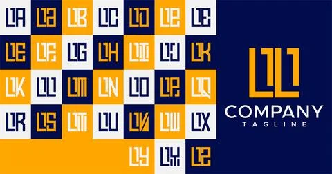 Simple line square letter L logo design. Abstract box LL L letter logo vector. Stock Illustration