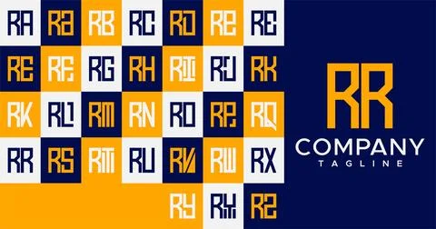 Simple line square letter R logo design. Abstract box RR R letter logo vector. Stock Illustration