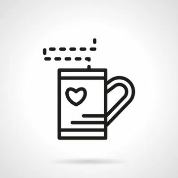 Simple line tea cup vector icon Stock Illustration