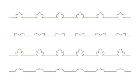 Simple line turkish borders set. Florish arabian vector divider for banner. Stock Illustration