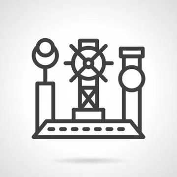 Simple line vector icon for ship helm Stock Illustration