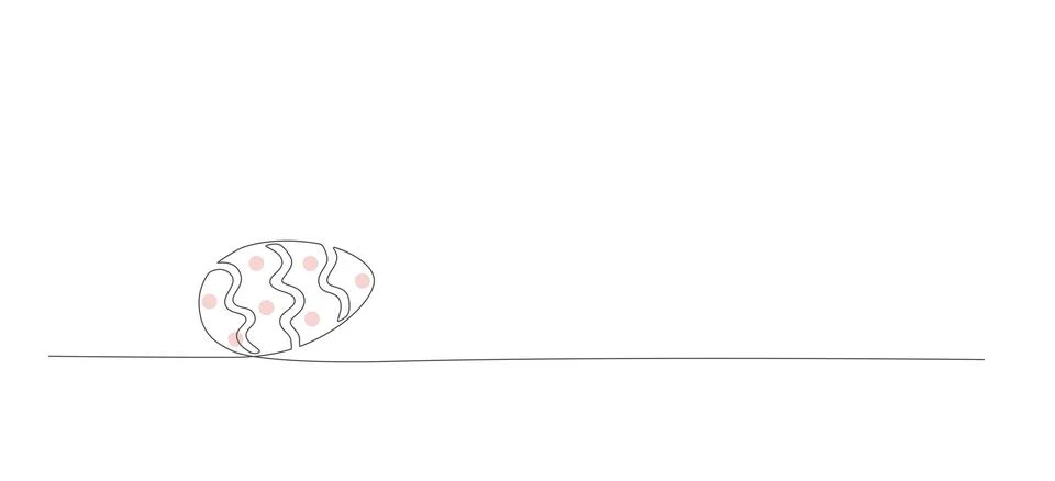 Simple line vector illustration with Easter egg shape. Illustrazione stock