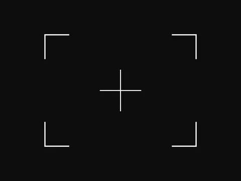 Simple line vector target aim, focus icon, camera frame or photo viewfinder Illustrazione stock