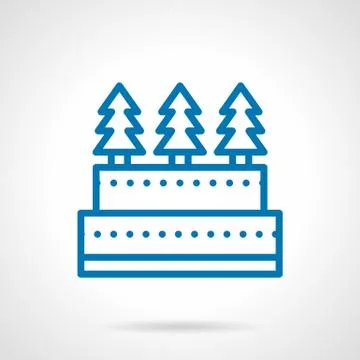 Simple line Xmas cake vector icon イラスト素材
