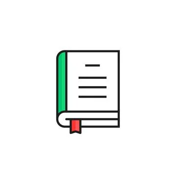 Simple linear book color icon Stock Illustration
