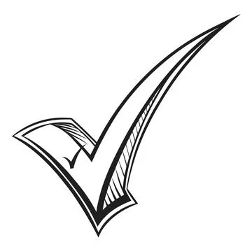 Simple Linear Check Mark Vector Symbol Stock Illustration