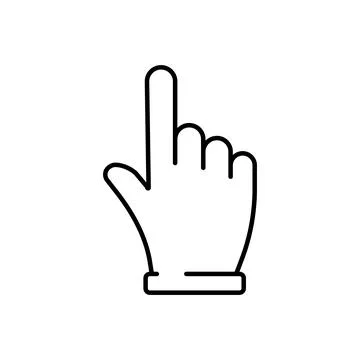 A simple linear cursor icon in the form of a human hand. Stock Illustration