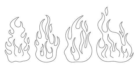 Simple linear fire illustration vector elements Stock Illustration