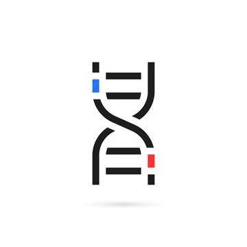 Simple linear genome editing logo イラスト素材