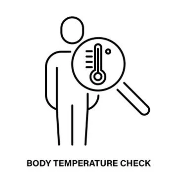 Simple linear icon for checking body temperature Stock Illustration