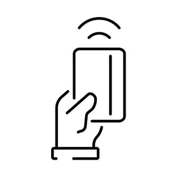Simple linear icon for contactless card payment. Stock Illustration