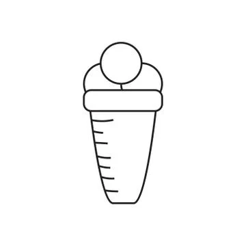 Simple linear icon of ice cream. A drawing without a fill. Vector graphics Stock Illustration