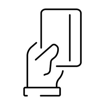 Simple linear icon for paying by credit or debit card. Stock Illustration