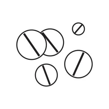 Simple linear icon with a picture of tablets. A simple drawing without pouring Stock Illustration