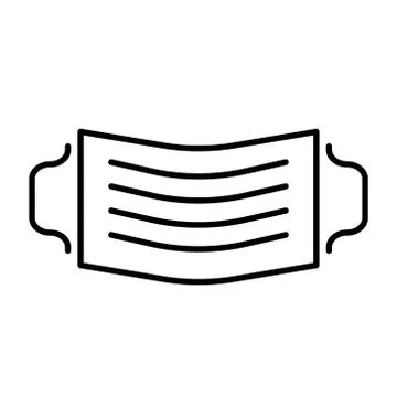 Simple linear icon of a protective medical mask Stock Illustration