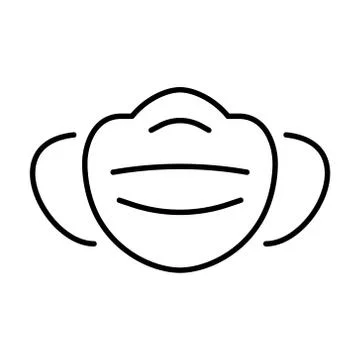 Simple linear icon of a protective medical mask Stock Illustration