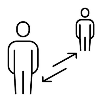 Simple linear icon for safe social distance Stock Illustration