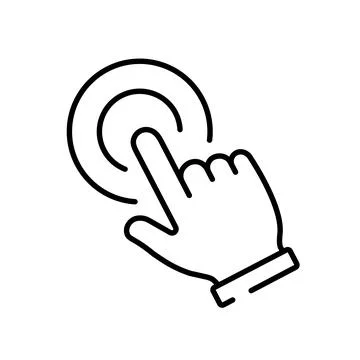 A simple linear icon for touching the gadget screen with your finger Stock Illustration