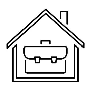 Simple linear icon for work from home or remote work. Stock Illustration