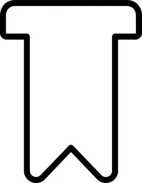 A simple linear outline icon of a bookmark tab symbol representing digital .. Stock Illustration