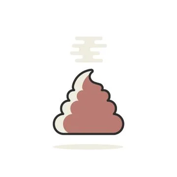 Simple linear pile of shit icon Stock Illustration